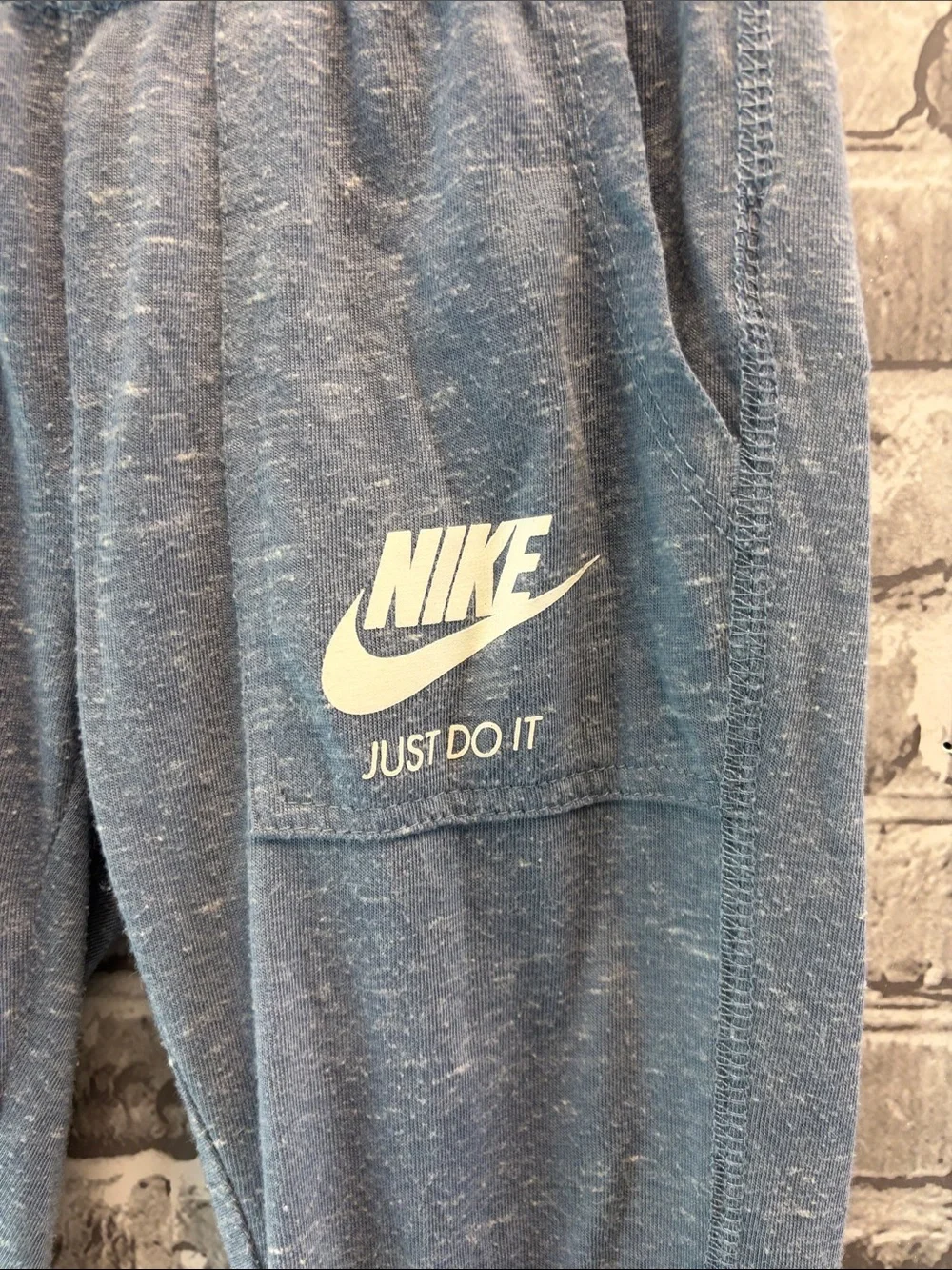 Nike Youth Heather Blue Joggers with White Logo